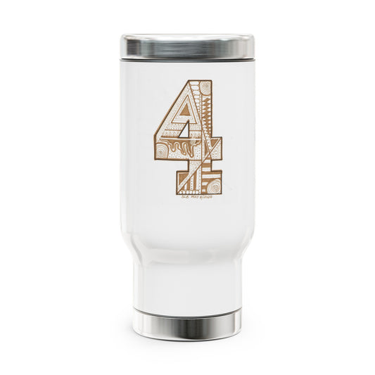 Zentangle number 4 - Stainless Steel Travel Mug with Handle, 14oz