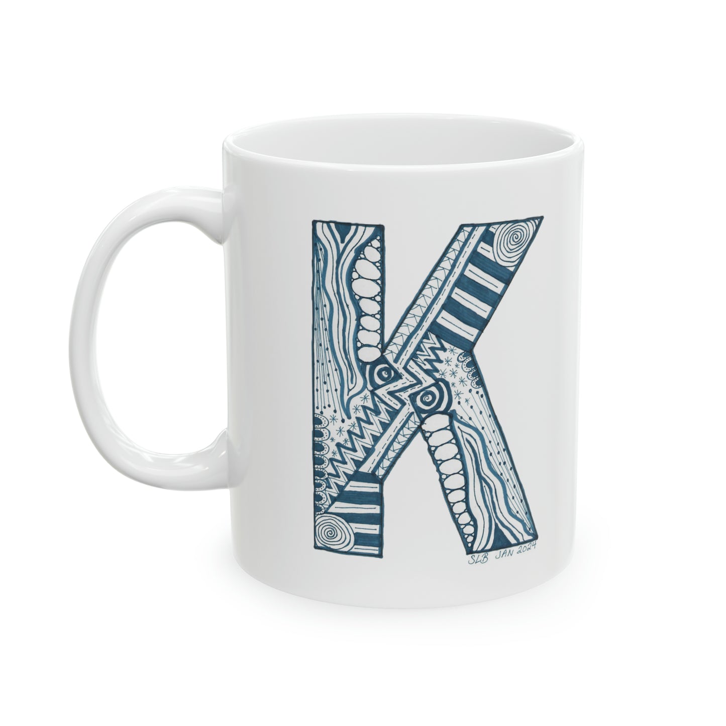 Zentangle K - Ceramic Mug, 11oz