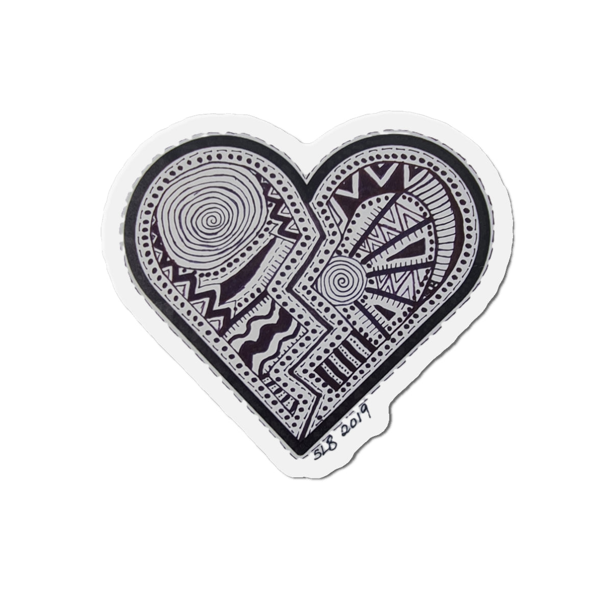Zentangle Heart Blk - Die-Cut Magnets