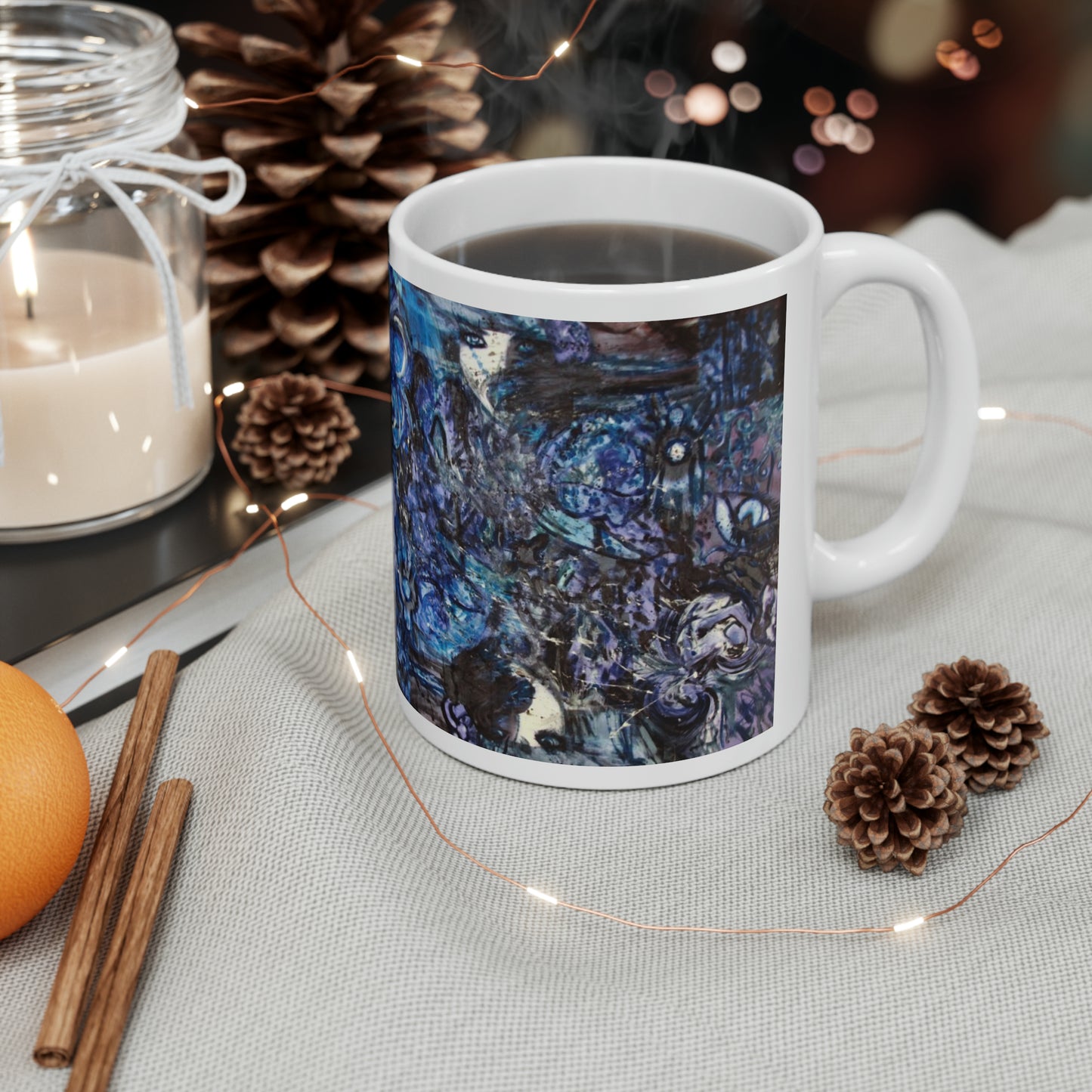 Blue Collage - Ceramic Mug 11oz