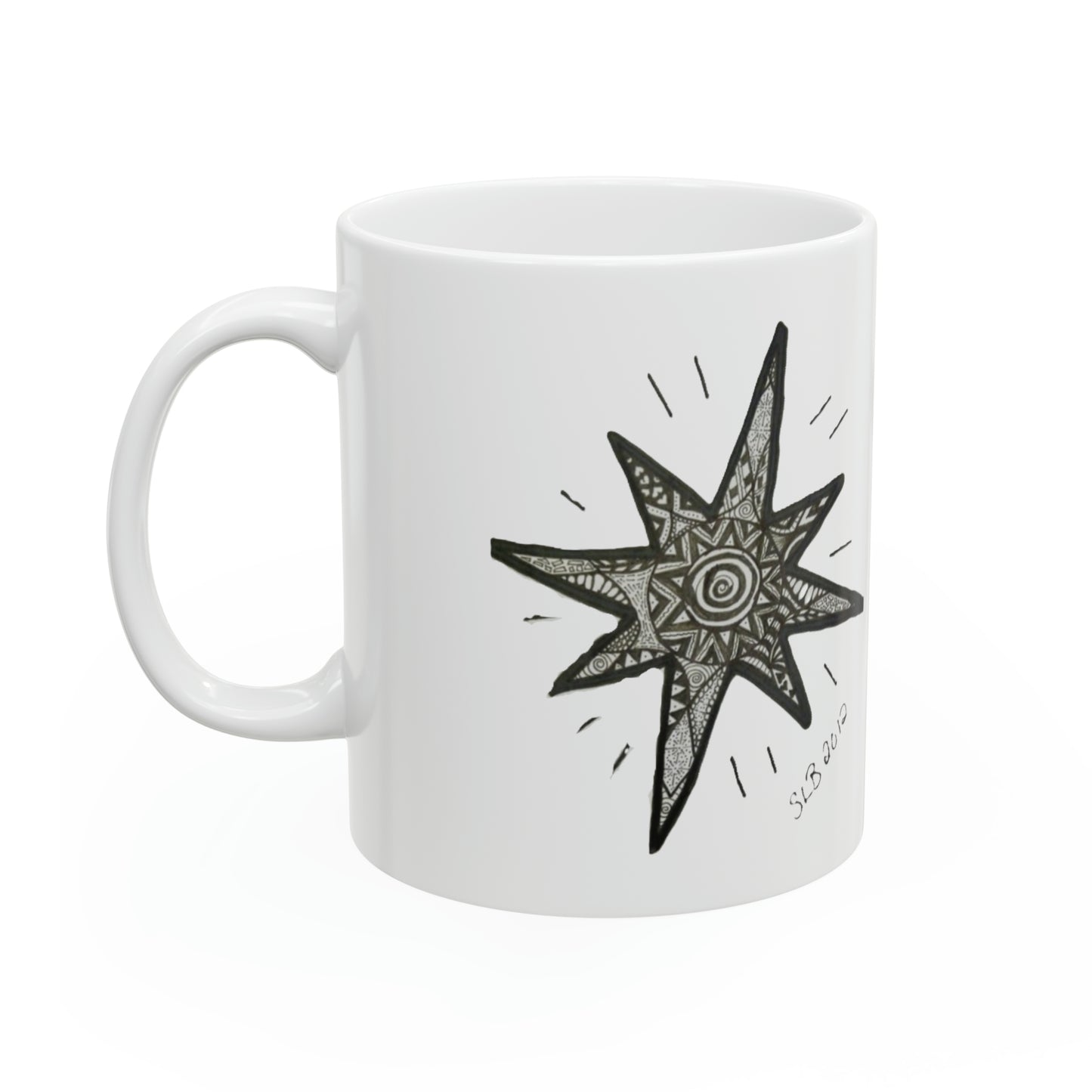 Zentangle Star - Ceramic Mug 11oz