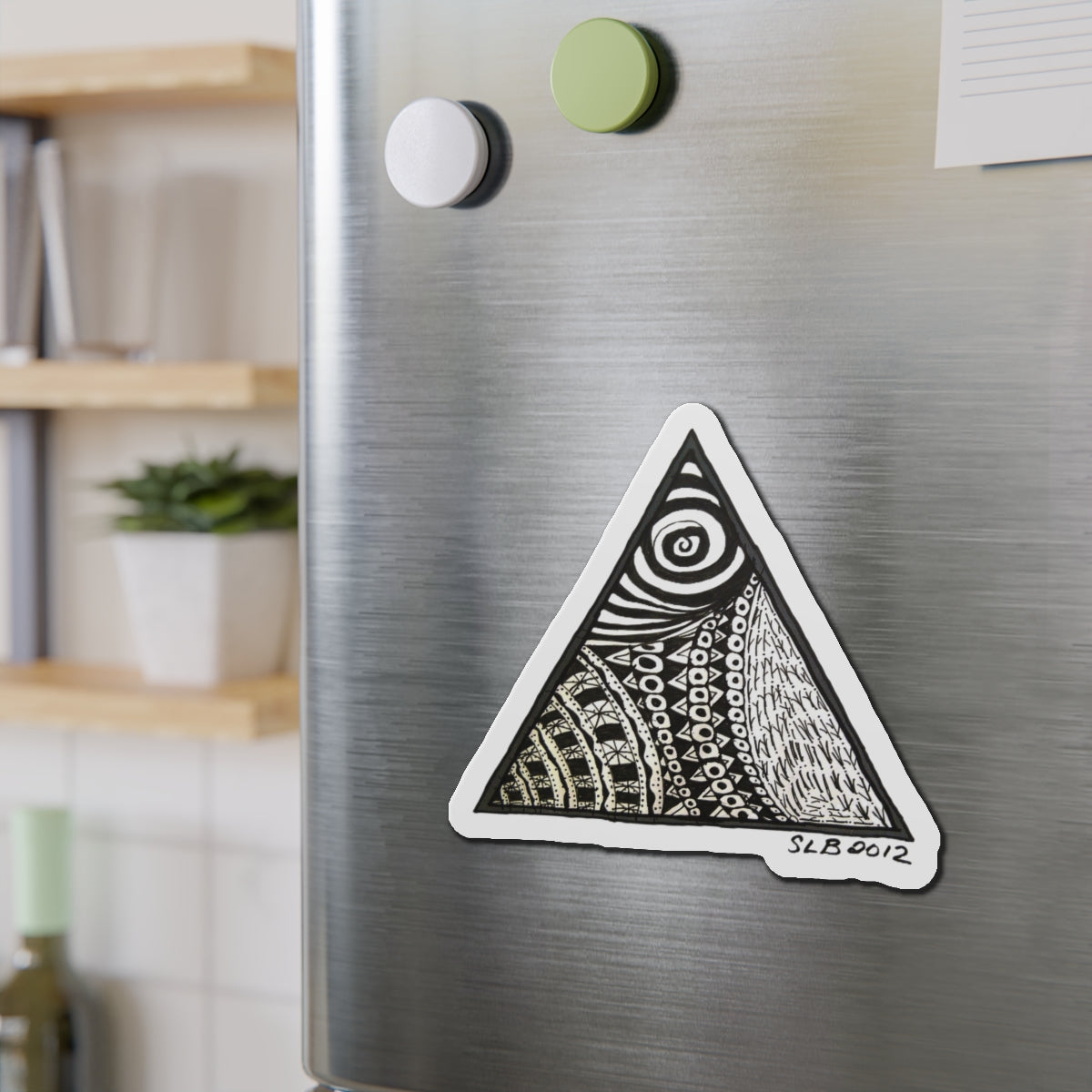 Zentangle Triangle - Die-Cut Magnets