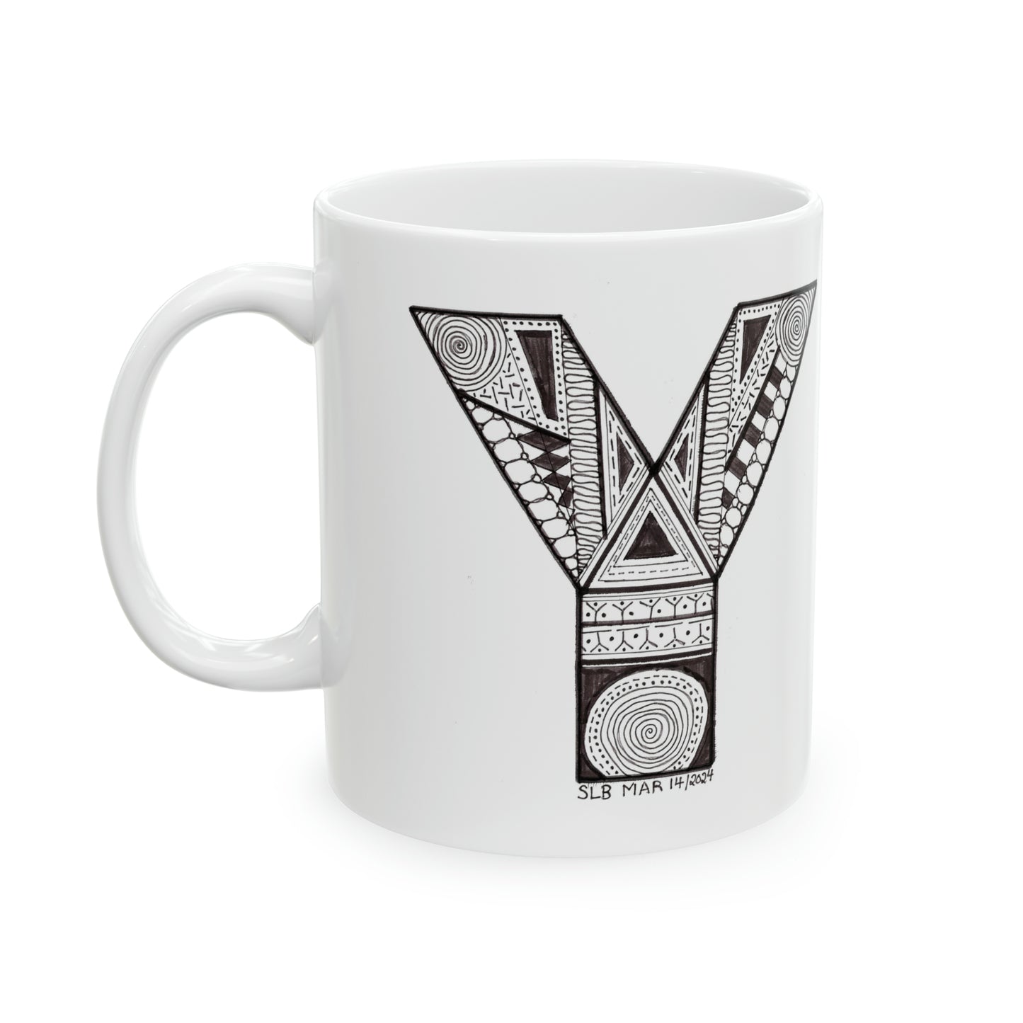 Zentangle Y - Ceramic Mug, 11oz