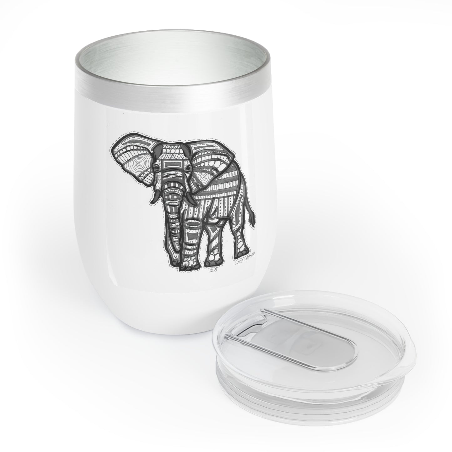 Zentangle Elephant - Tumbler