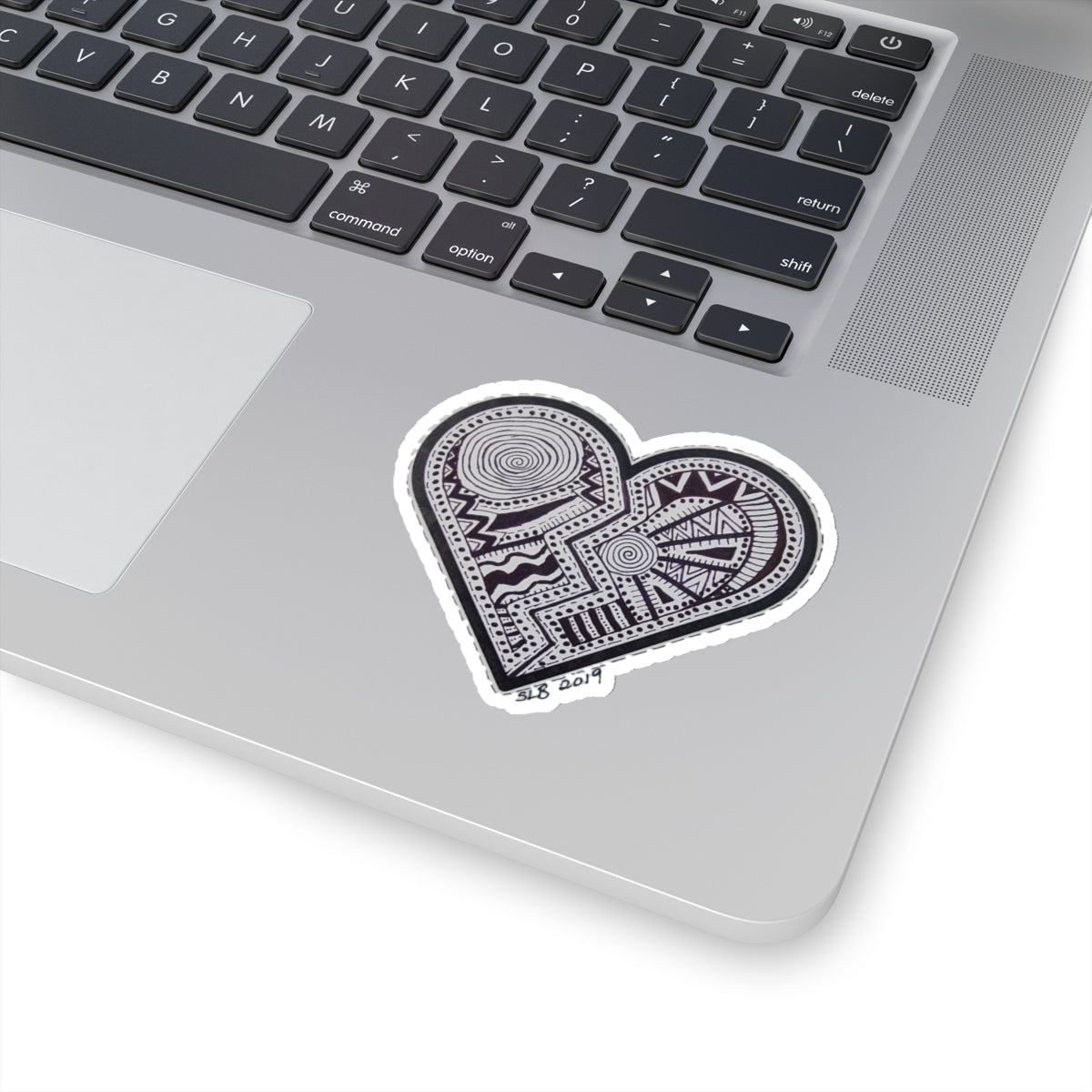 Zentangle Heart Blk - Kiss-Cut Stickers