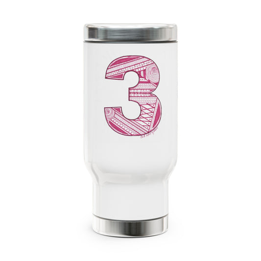 Zentangle number 3 - Stainless Steel Travel Mug with Handle, 14oz