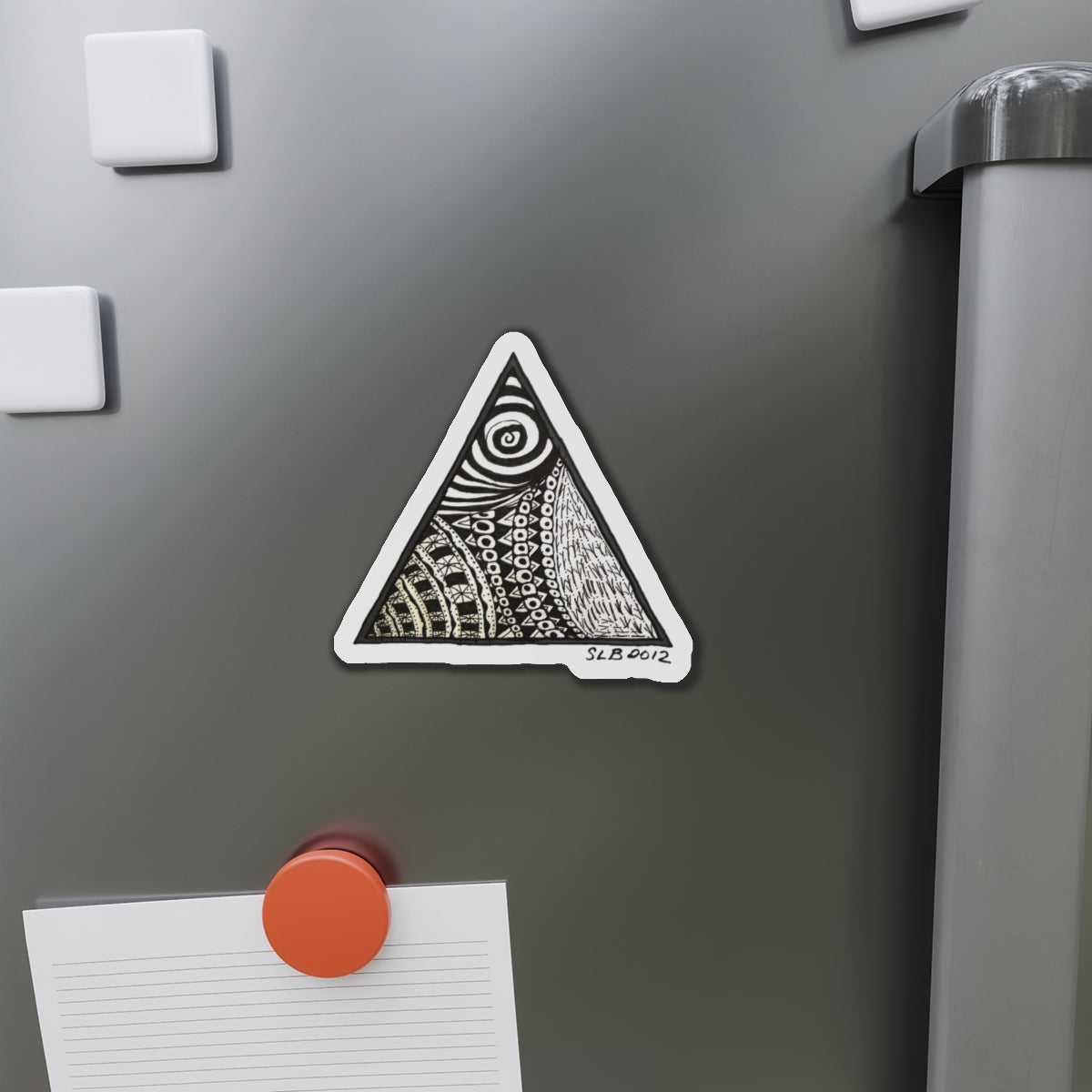 Zentangle Triangle - Die-Cut Magnets