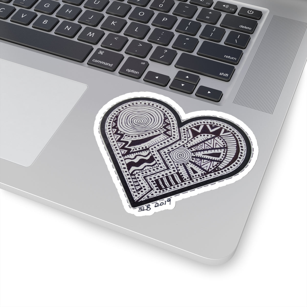 Zentangle Heart Blk - Kiss-Cut Stickers