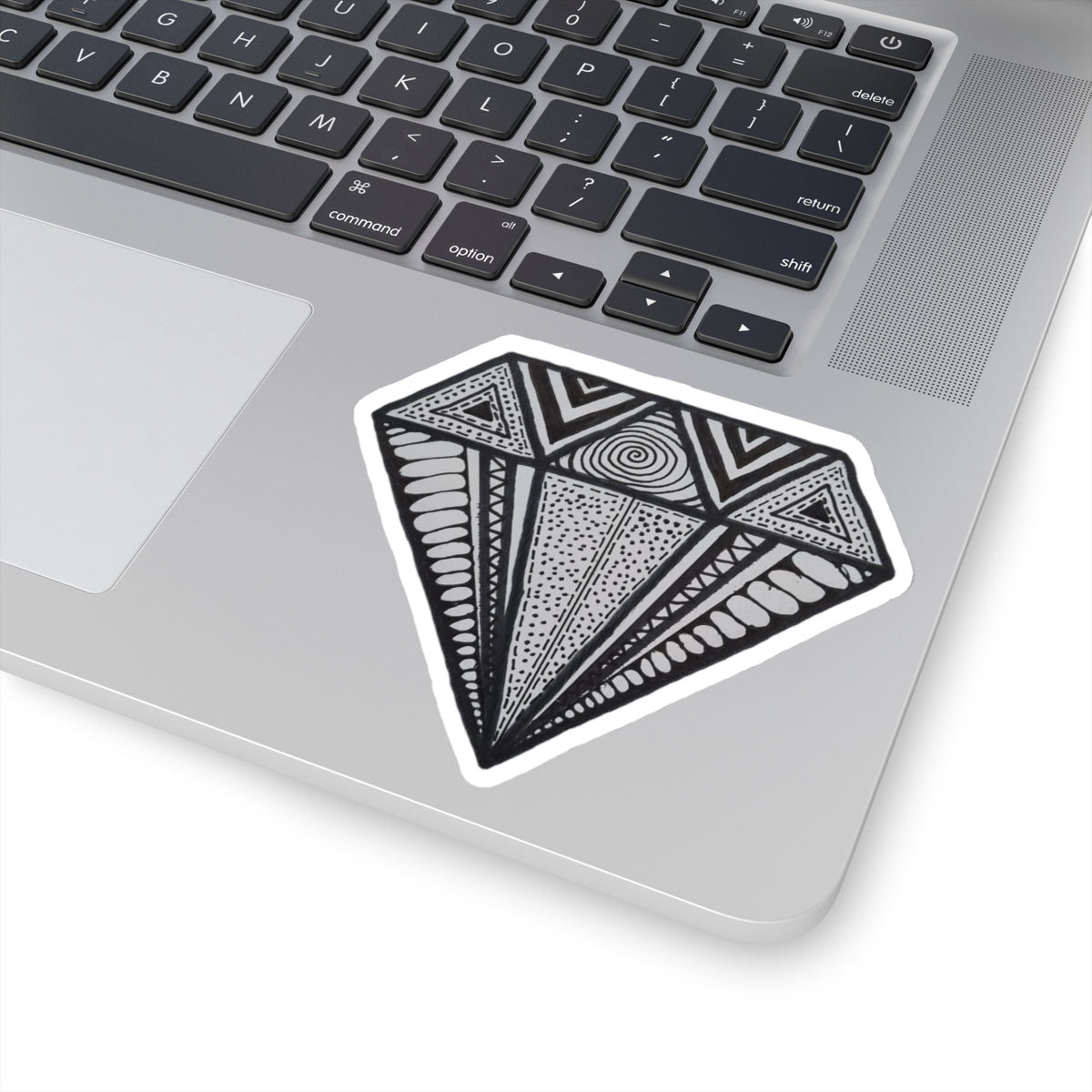 Zentangle Diamond Blk - Kiss-Cut Stickers