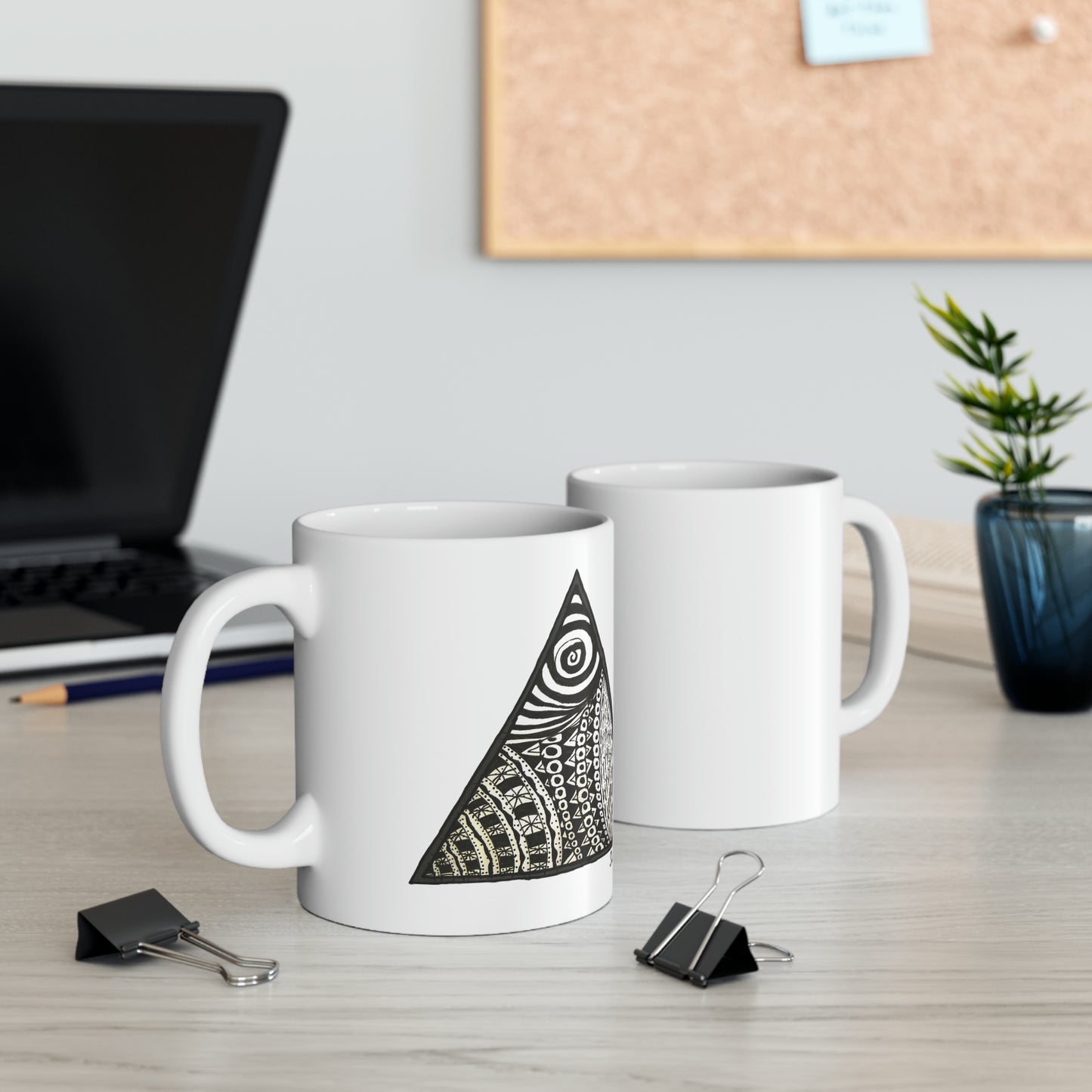 Zentangle Triangle - Ceramic Mug 11oz
