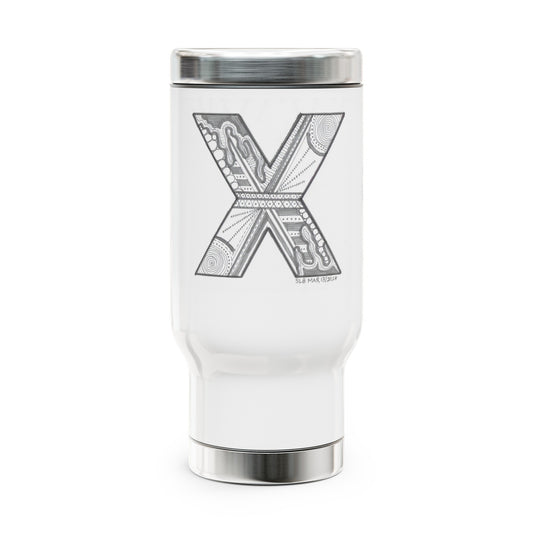 Zentangle X - Stainless Steel Travel Mug with Handle, 14oz