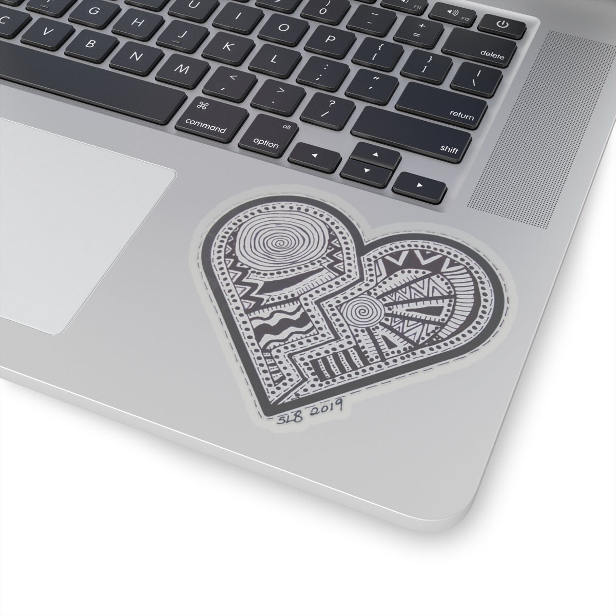 Zentangle Heart Blk - Kiss-Cut Stickers