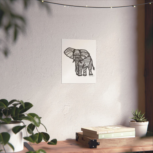 Zentangle Elephant - Art Print