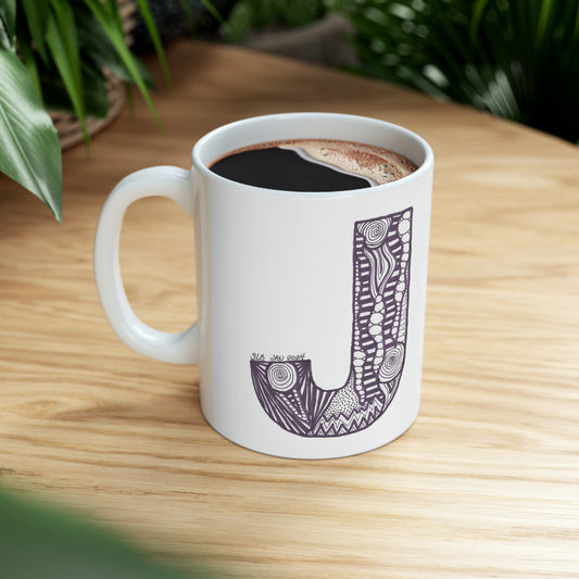 Zentangle J - Ceramic Mug 11oz