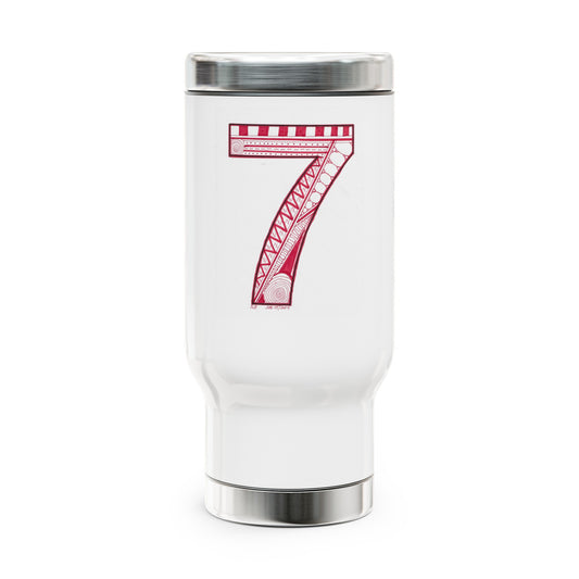 Zentangle number 7 - Stainless Steel Travel Mug with Handle, 14oz