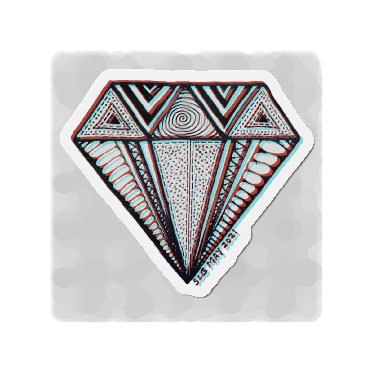 Zentangle Diamond Color - Die-Cut Magnets