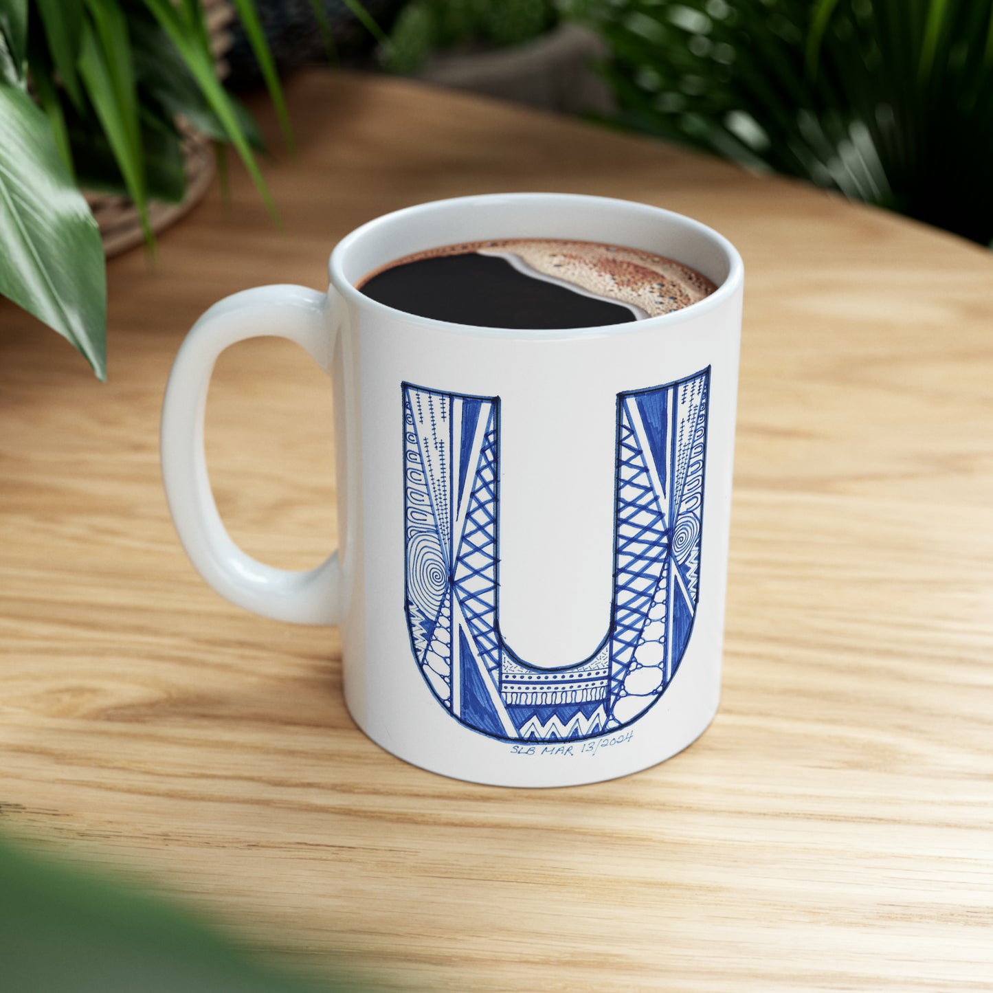 Zentangle U - Ceramic Mug, 11oz