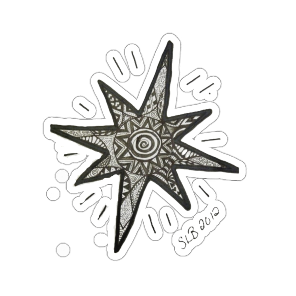 Zentangle Star - Kiss-Cut Stickers