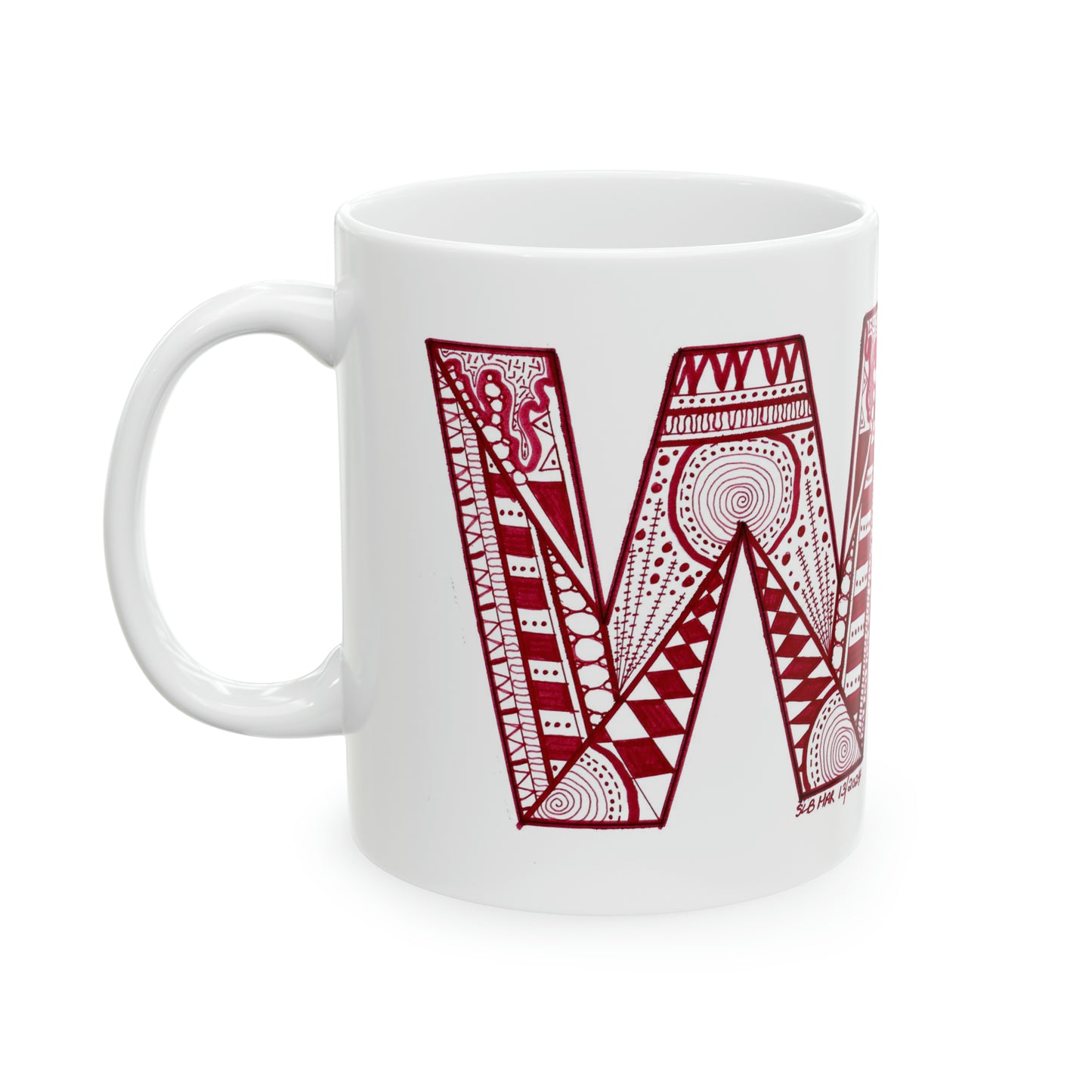 Zentangle W - Ceramic Mug, 11oz