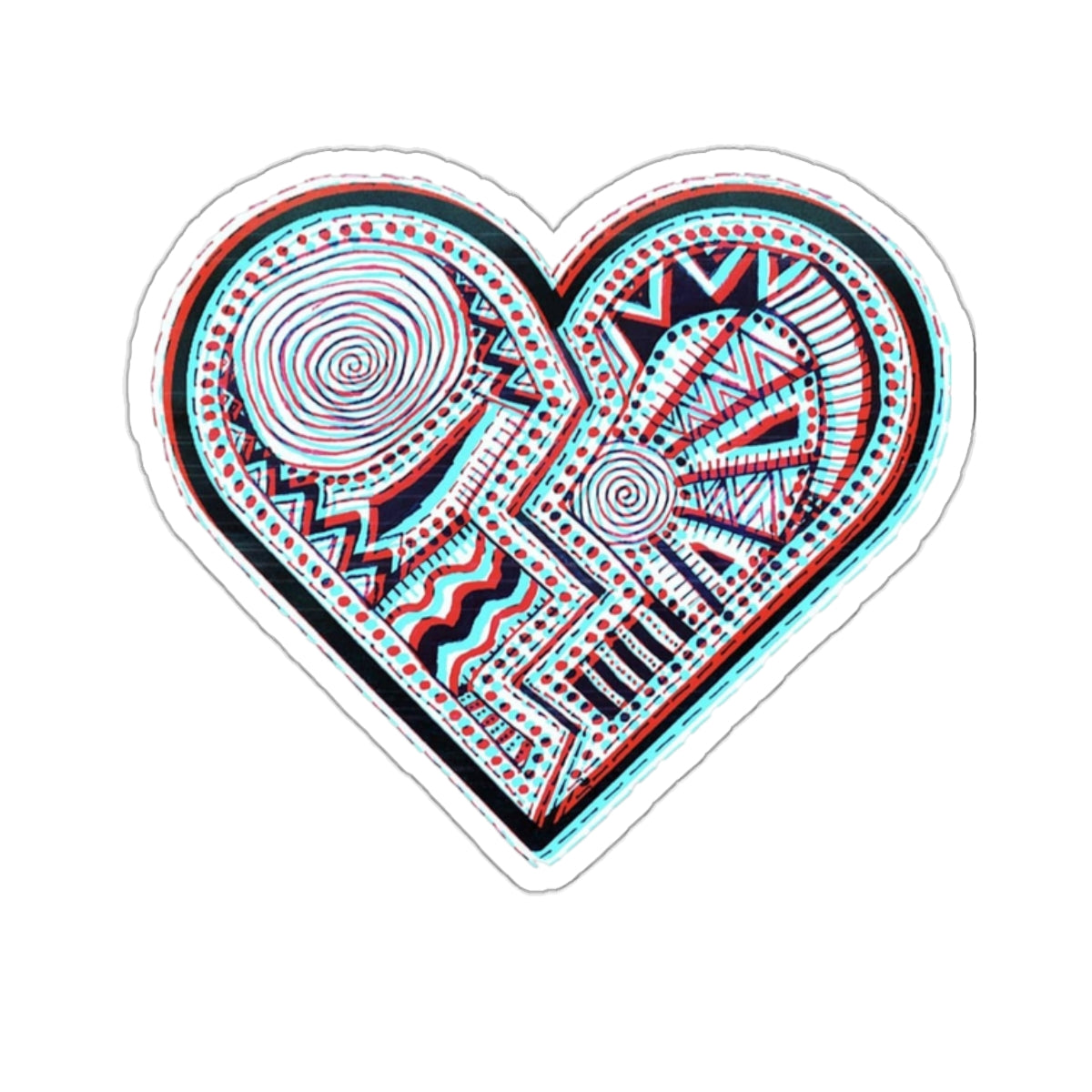 Zentangle Heart Color - Kiss-Cut Stickers