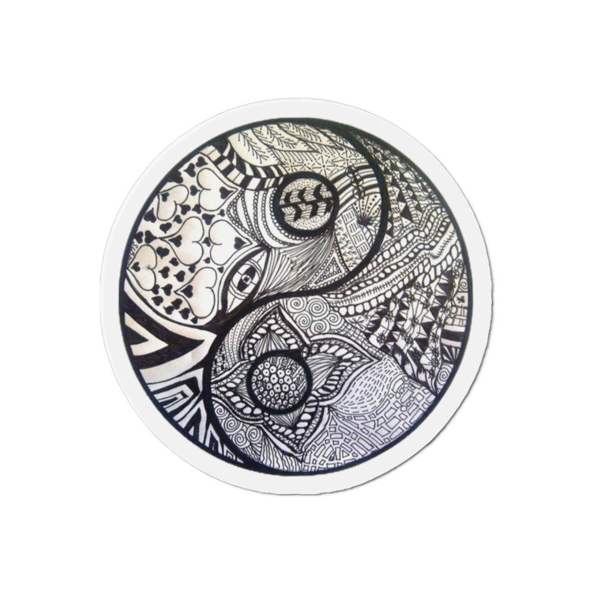 Zentangle YingYang - Die-Cut Magnets