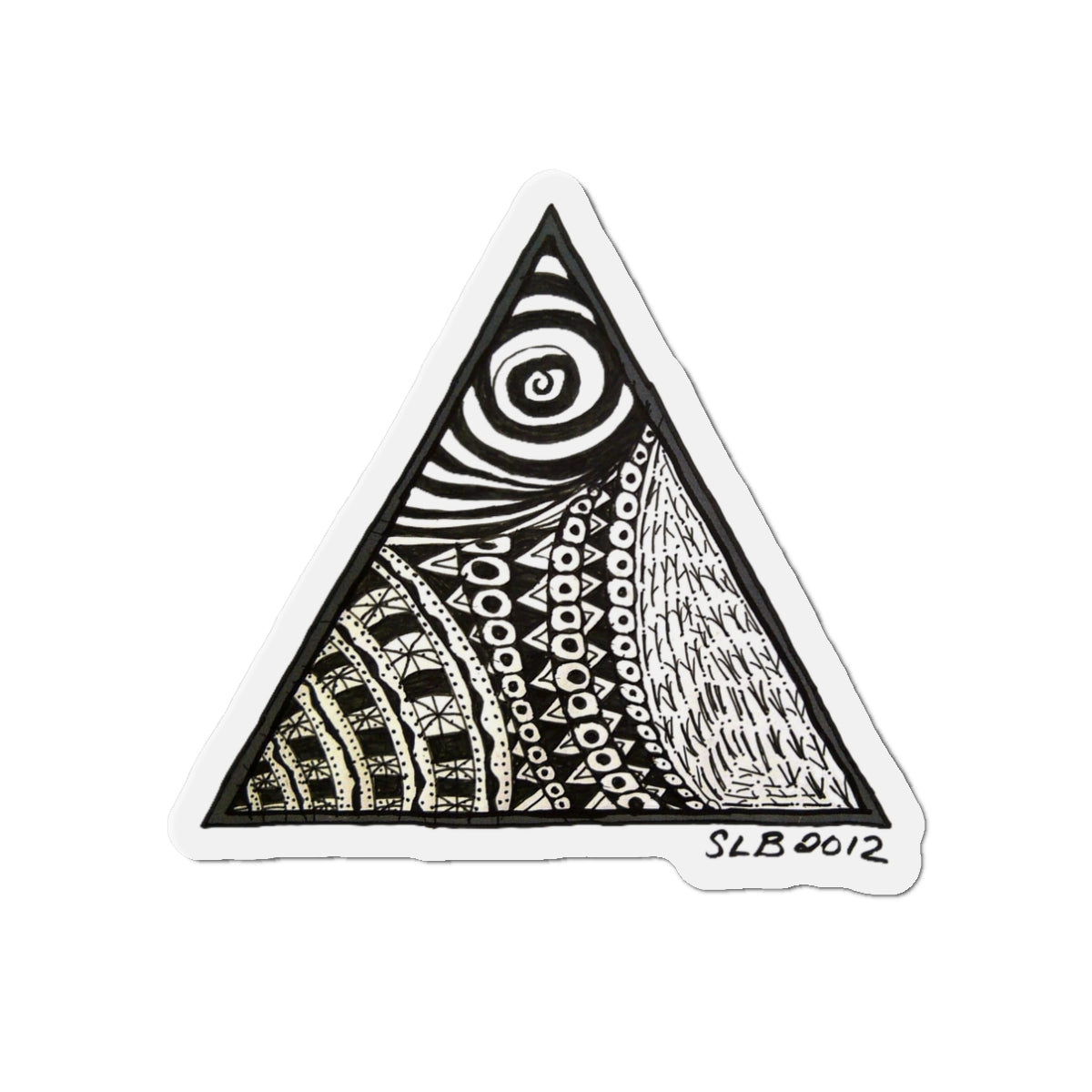 Zentangle Triangle - Die-Cut Magnets