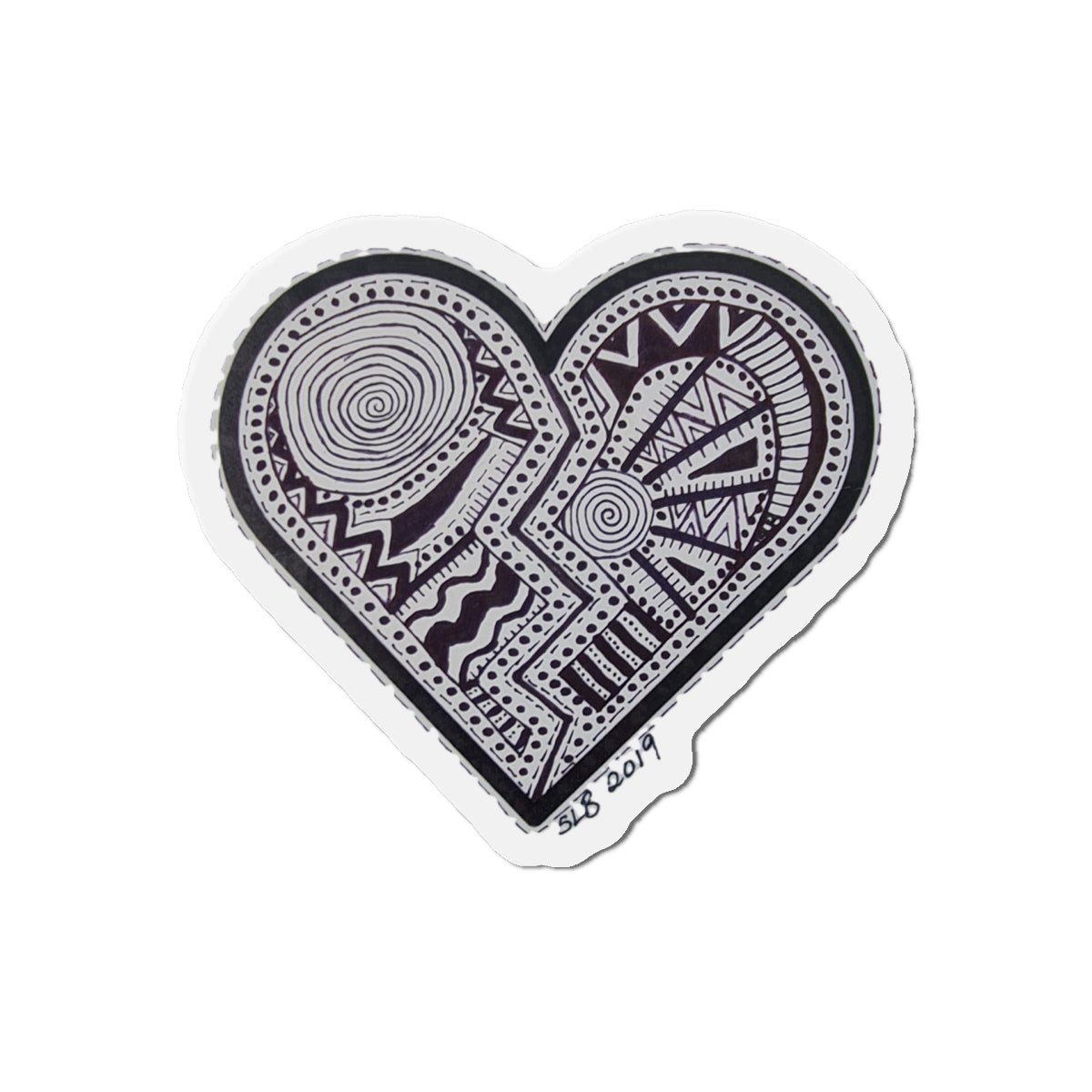 Zentangle Heart Blk - Die-Cut Magnets