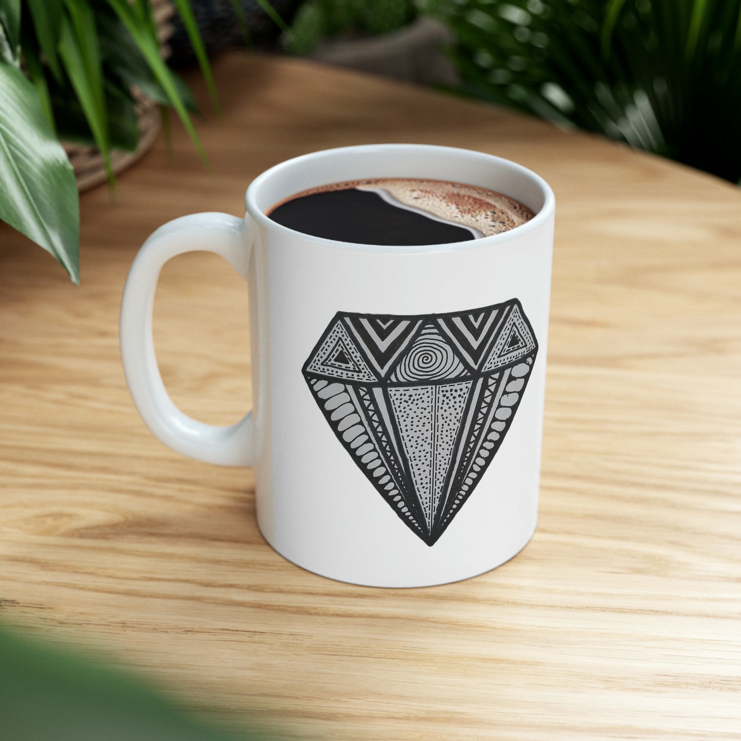 Zentangle Diamond Blk - Ceramic Mug 11oz