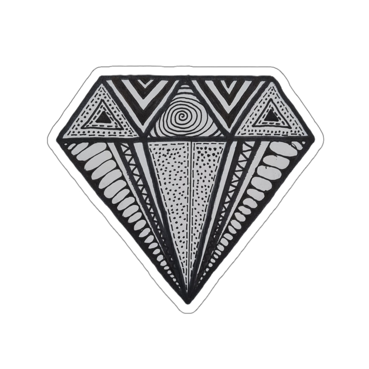 Zentangle Diamond Blk - Kiss-Cut Stickers
