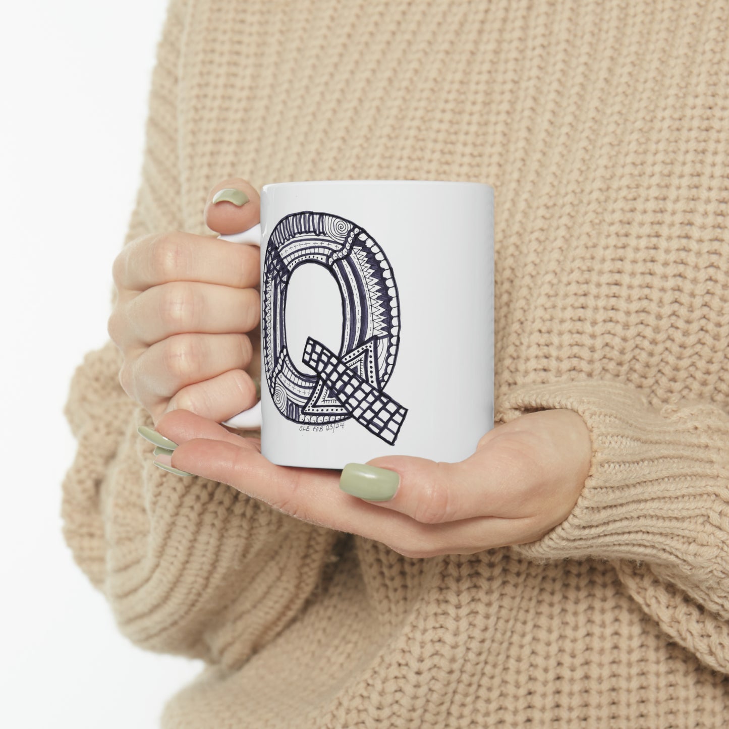 Zentangle Q - Ceramic Mug, 11oz