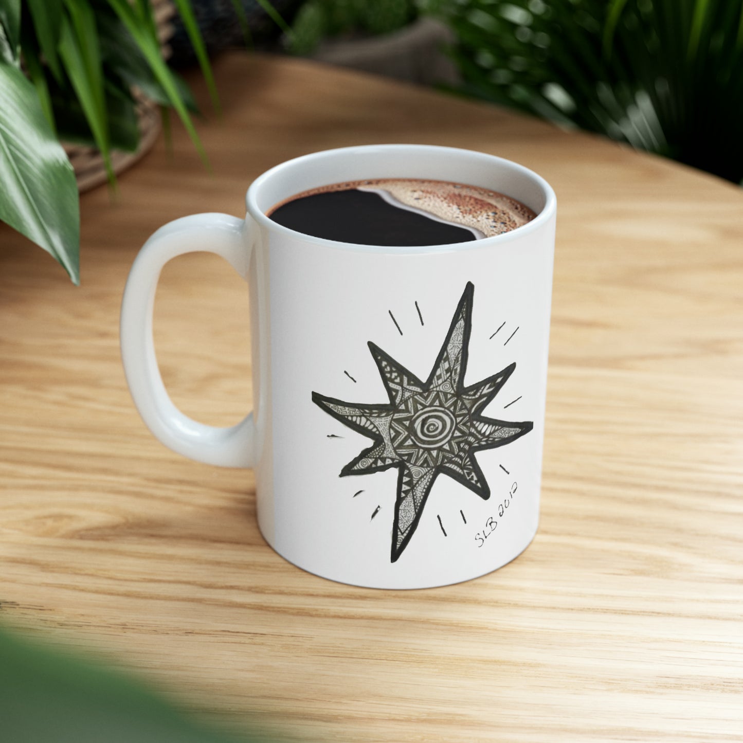 Zentangle Star - Ceramic Mug 11oz