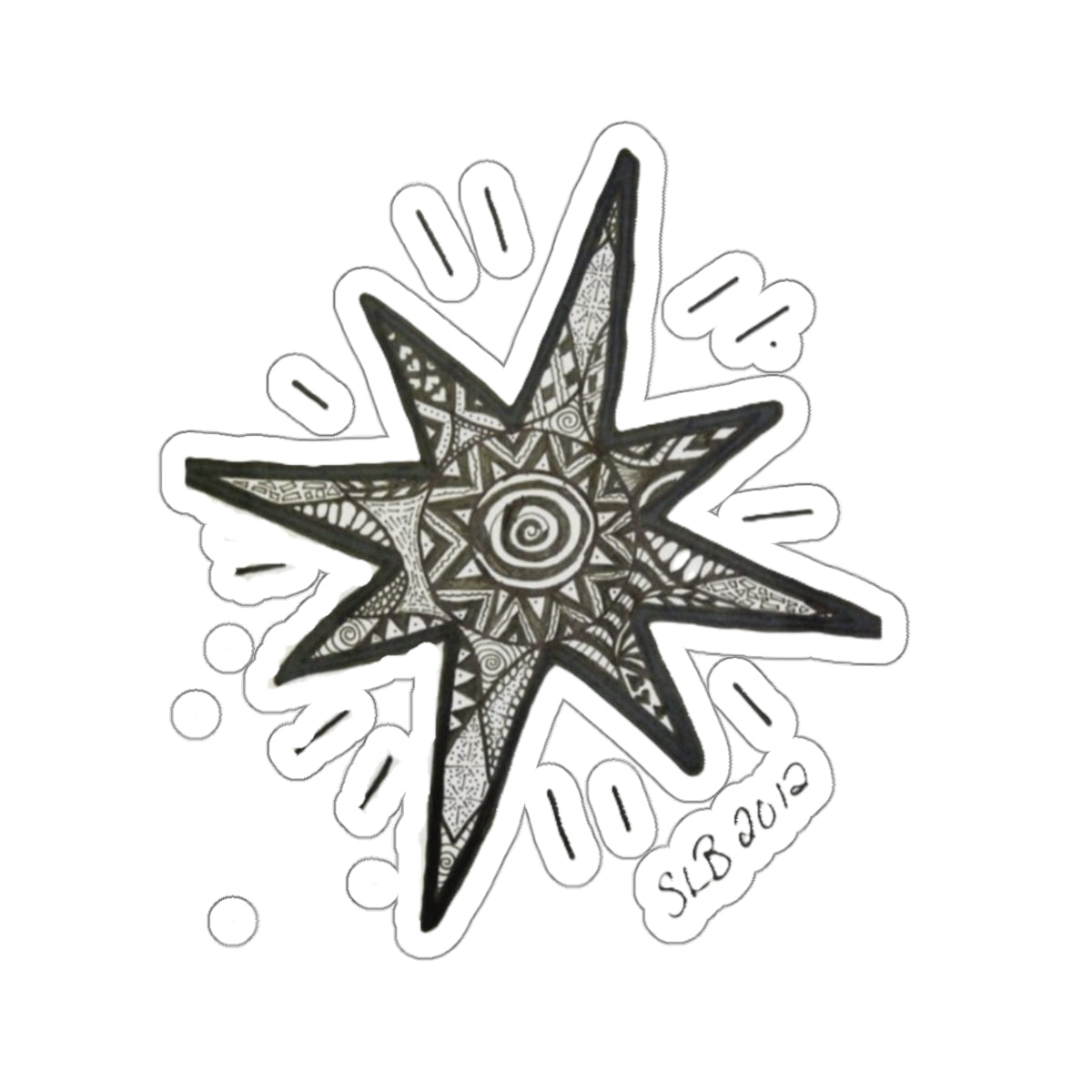 Zentangle Star - Kiss-Cut Stickers