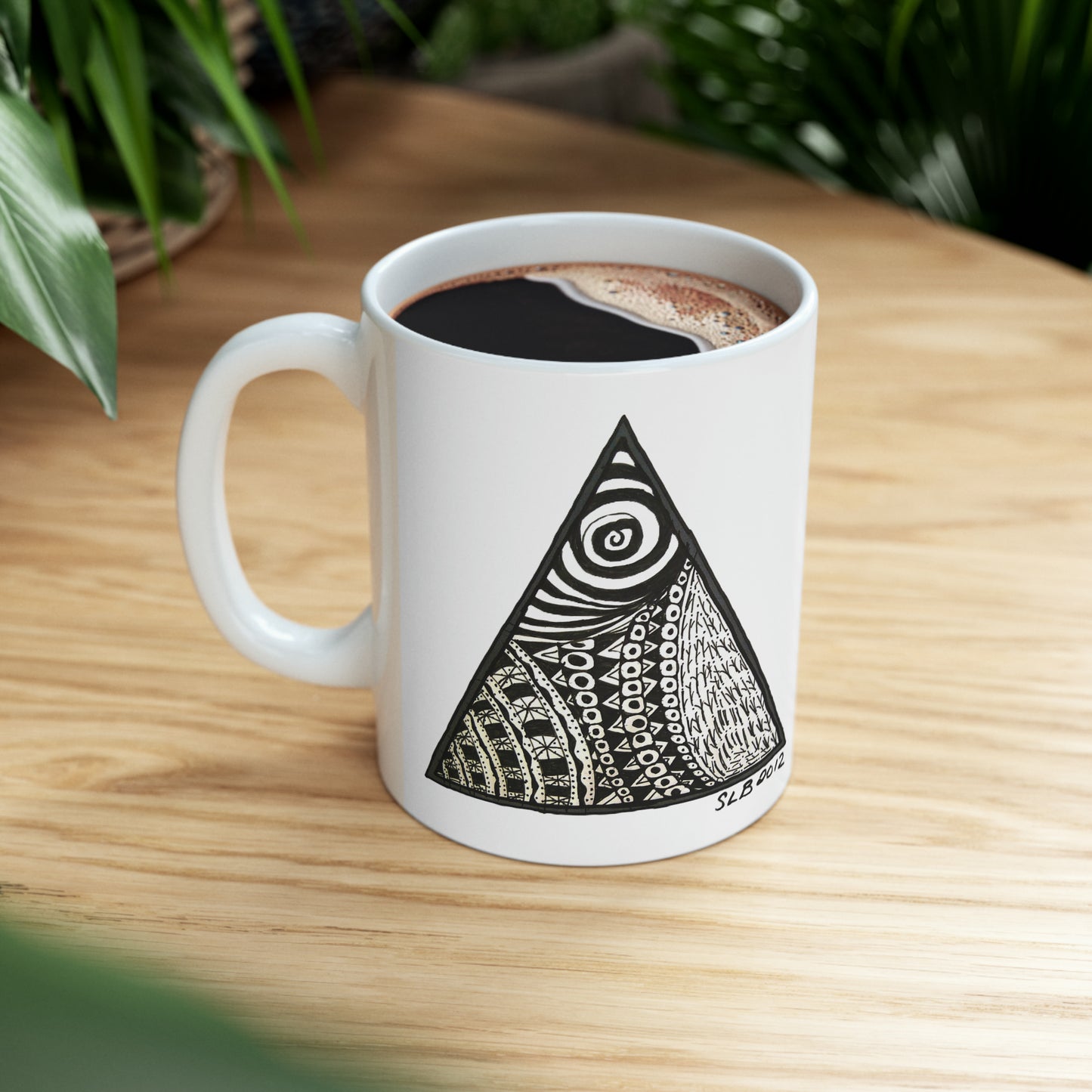 Zentangle Triangle - Ceramic Mug 11oz