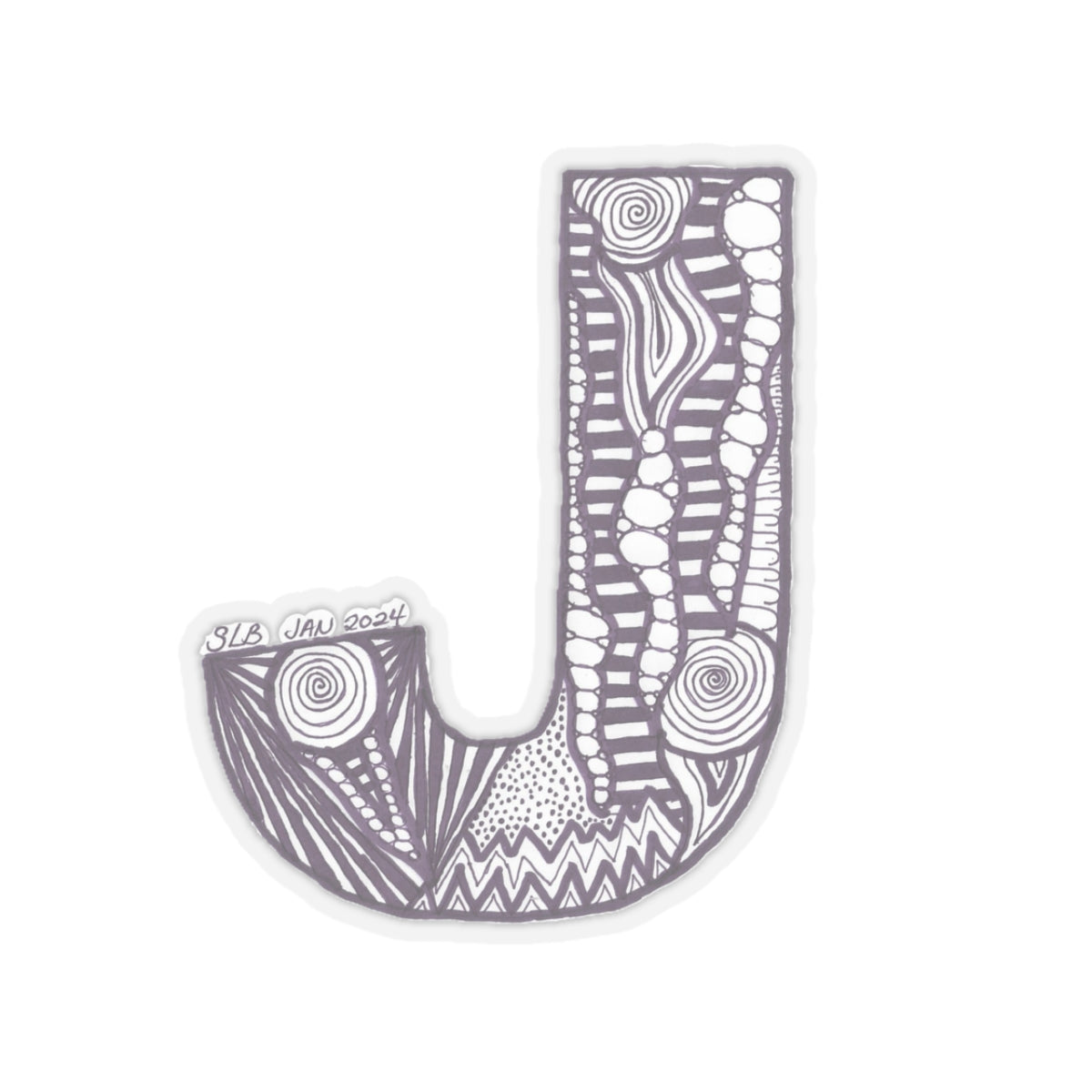 Zentangle J - Sticker