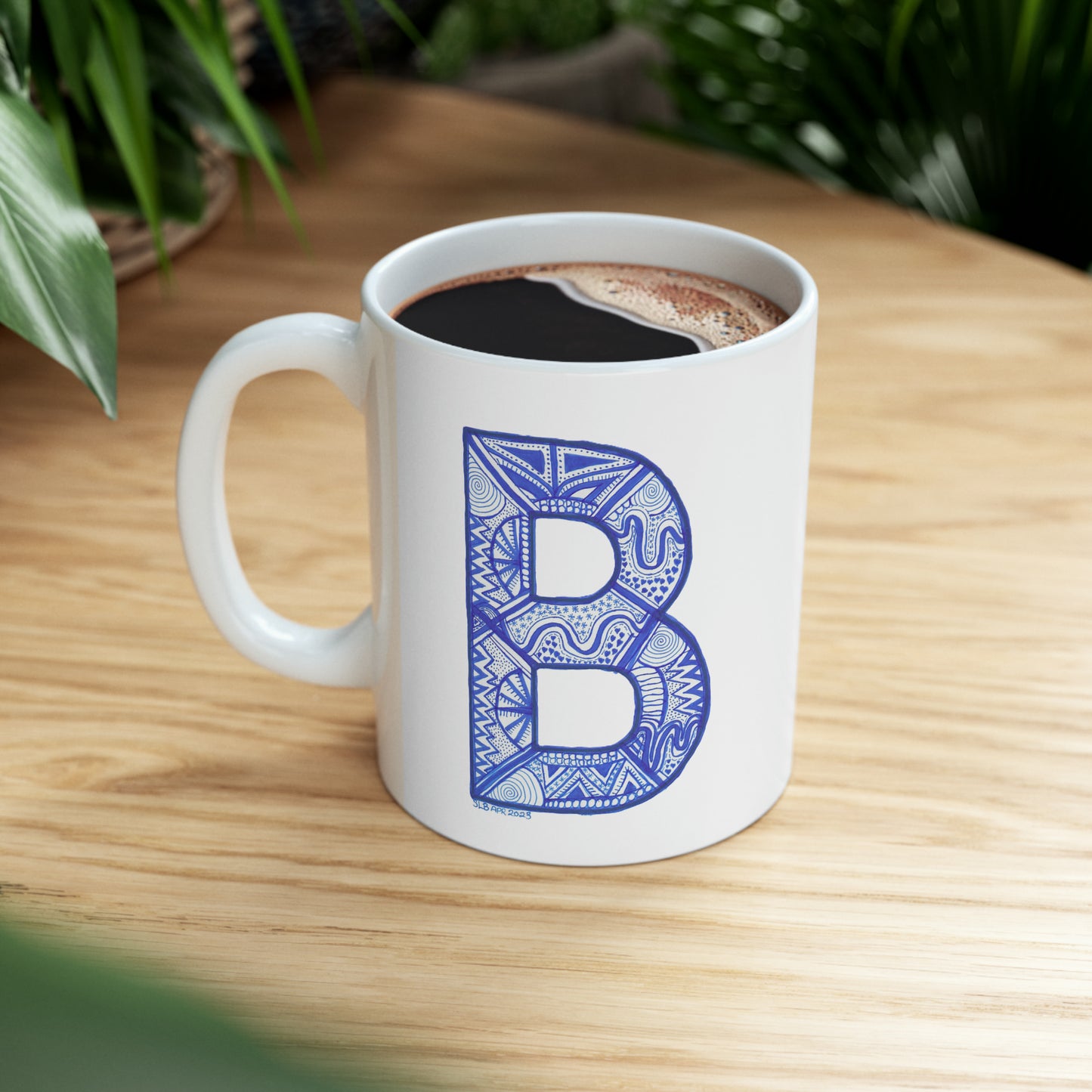 Zentangle B - Ceramic Mug 11oz