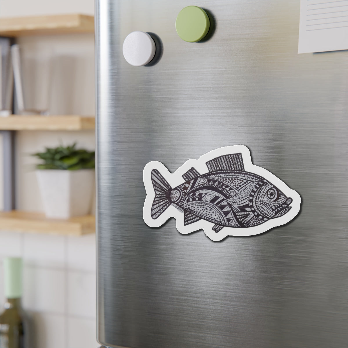 Zentangle Fish - Die-Cut Magnets