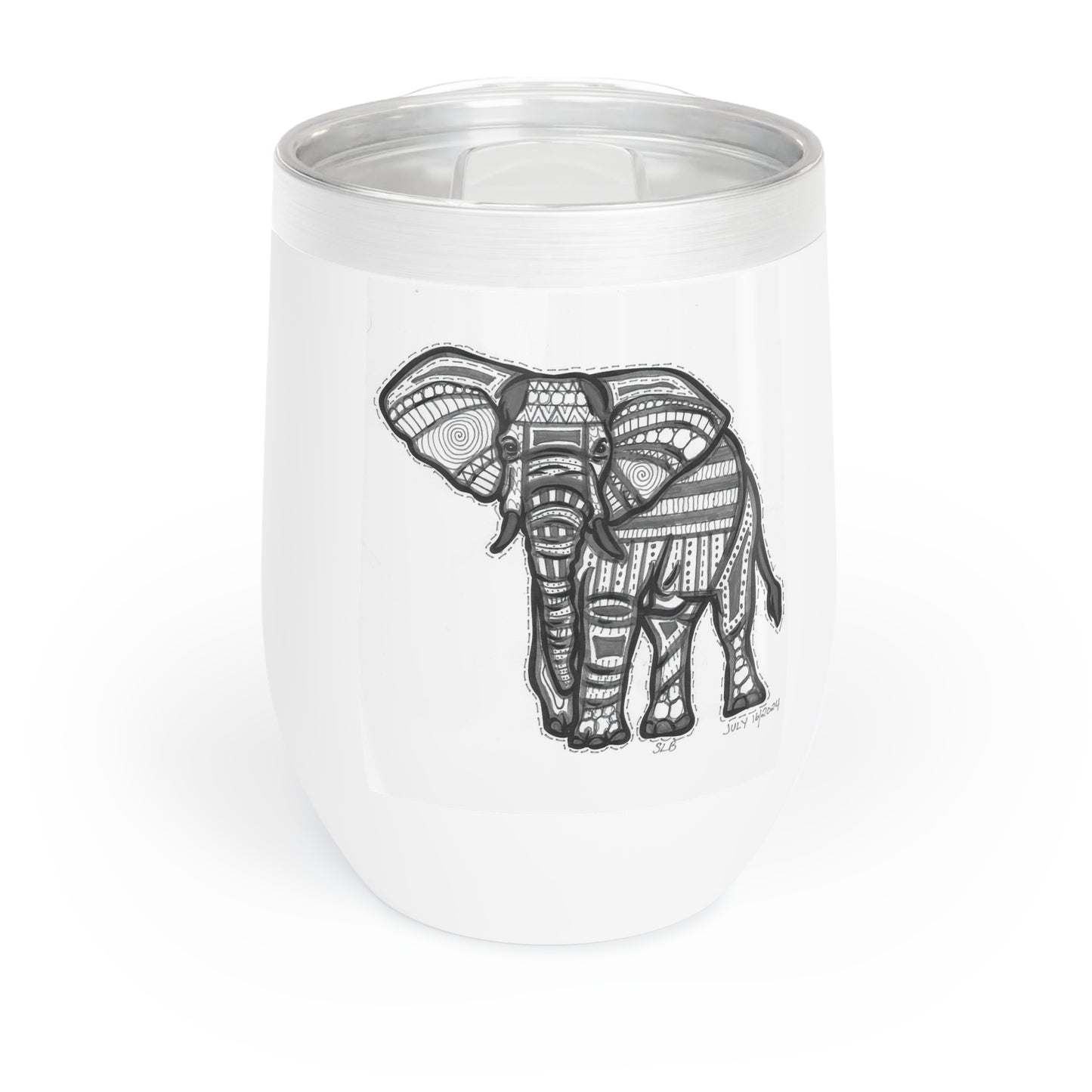 Zentangle Elephant - Tumbler