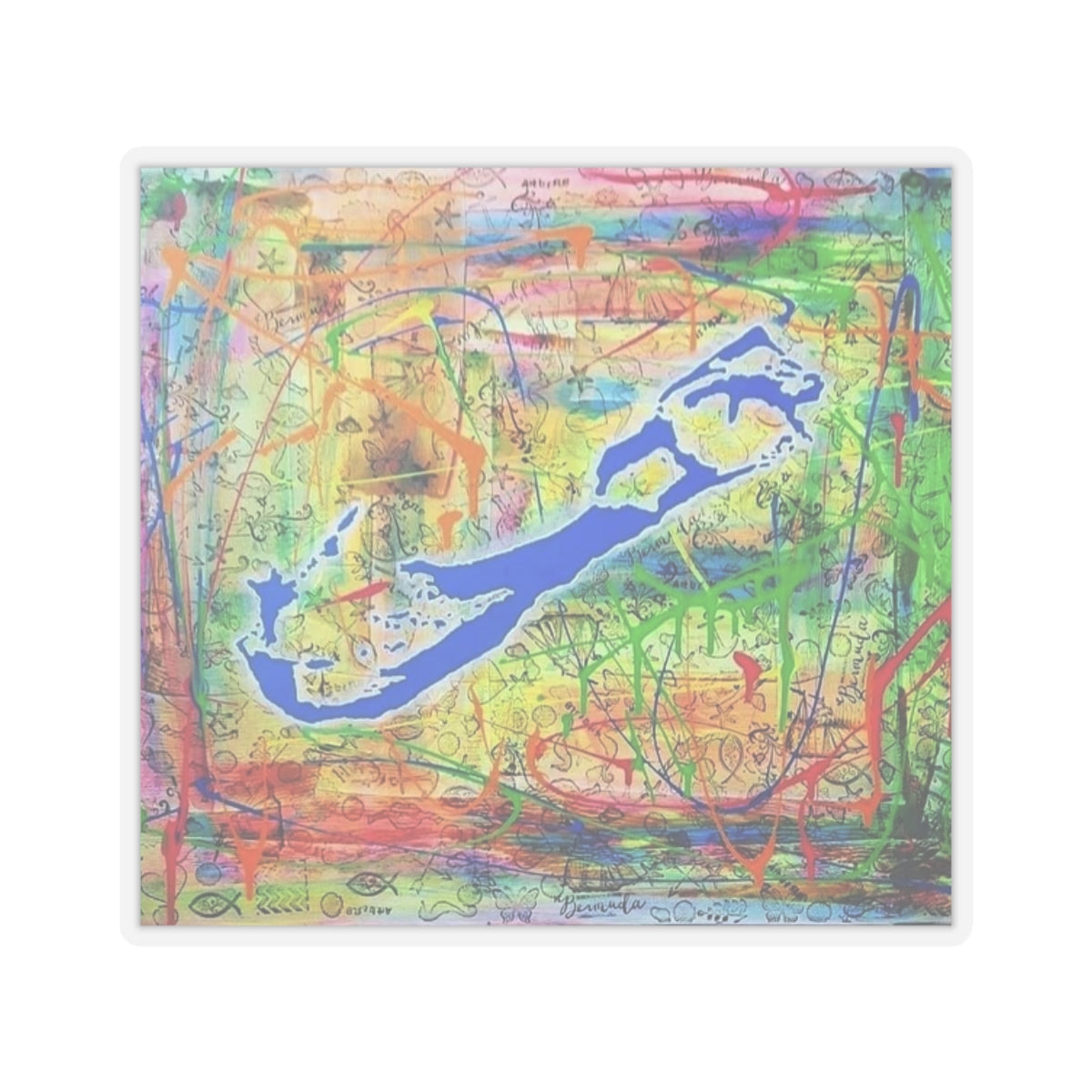 Neon Bermuda - Kiss-Cut Stickers