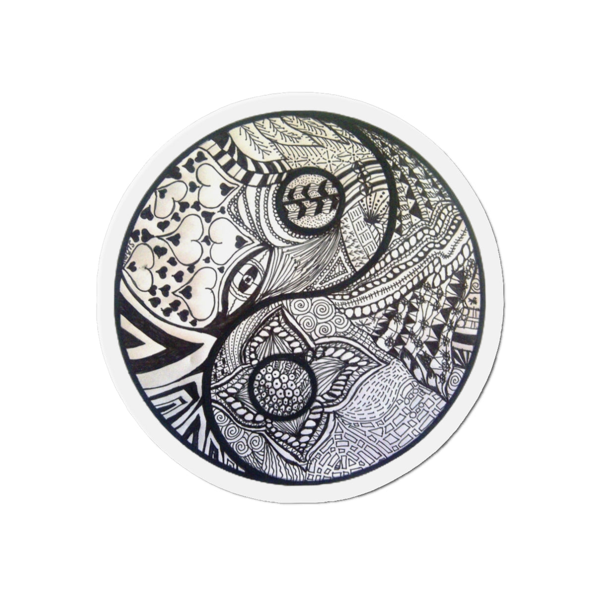 Zentangle YingYang - Die-Cut Magnets