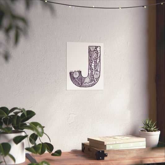 Zentangle J - Art Print