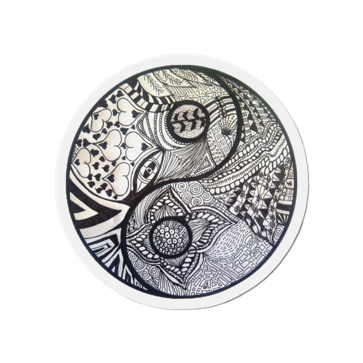 Zentangle YingYang - Die-Cut Magnets