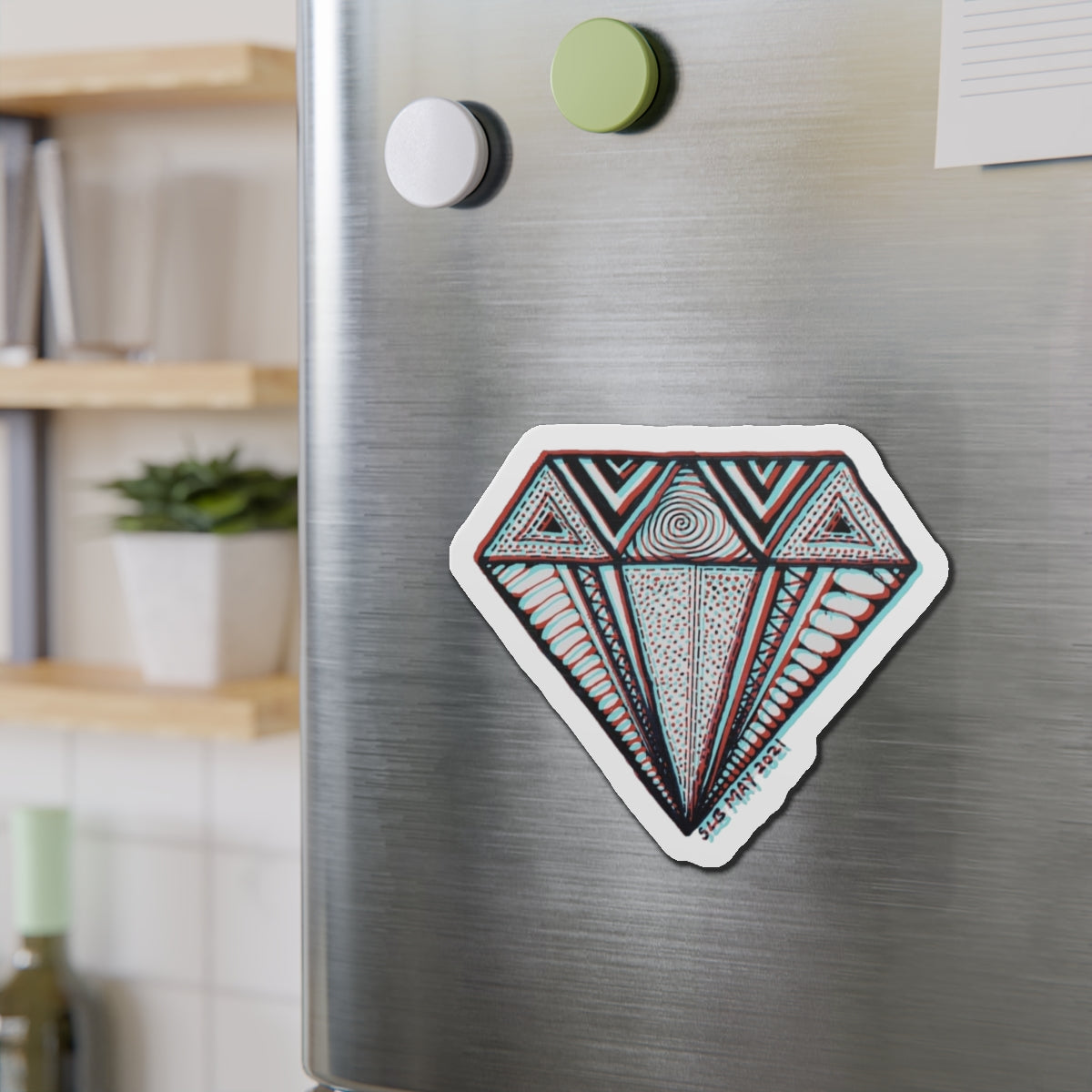 Zentangle Diamond Color - Die-Cut Magnets