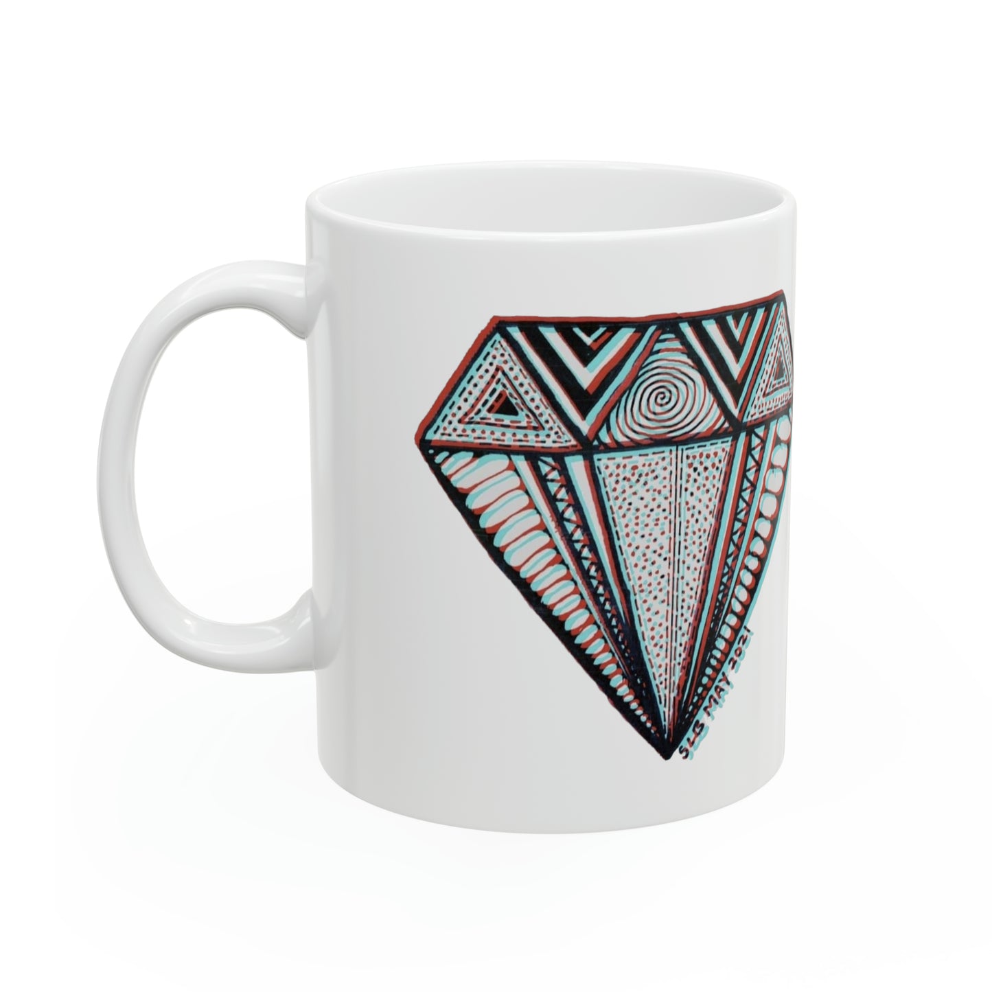 Zentangle Diamond - Ceramic Mug 11oz