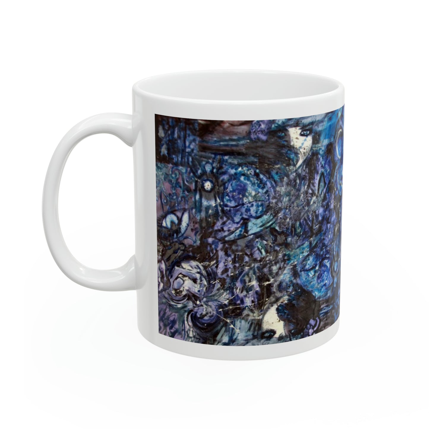 Blue Collage - Ceramic Mug 11oz