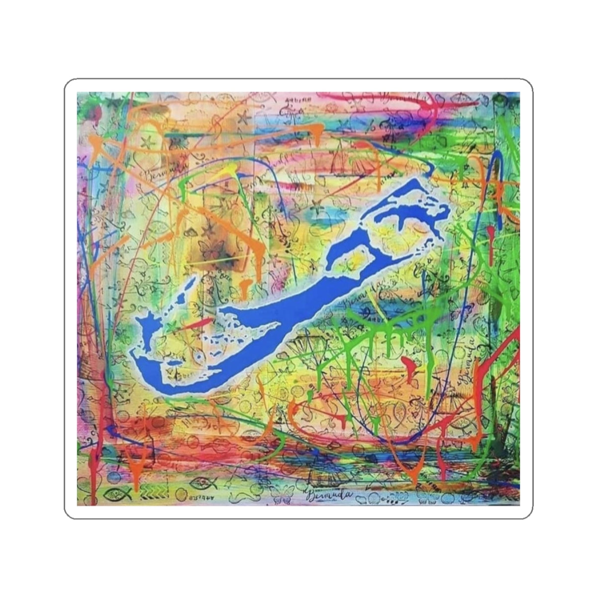 Neon Bermuda - Kiss-Cut Stickers