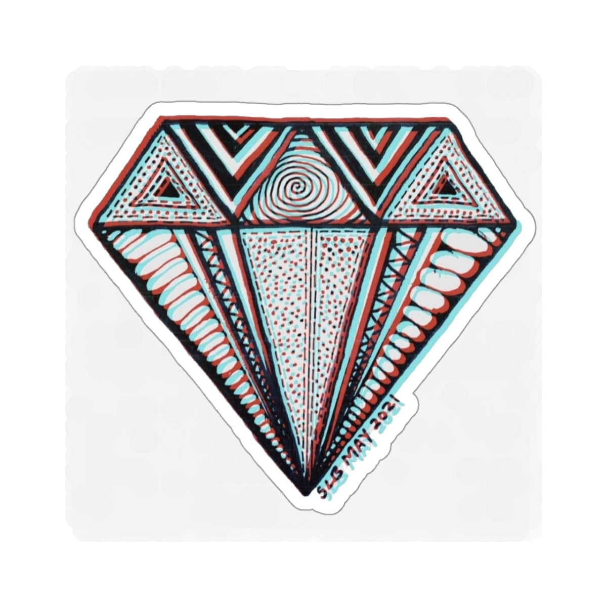 Zentangle Diamond Color - Kiss-Cut Stickers