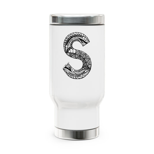 Zentangle S - Stainless Steel Travel Mug with Handle, 14oz
