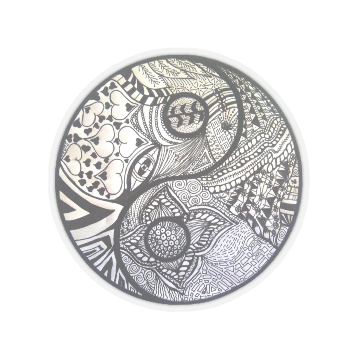 Zentangle YingYang - Kiss-Cut Stickers