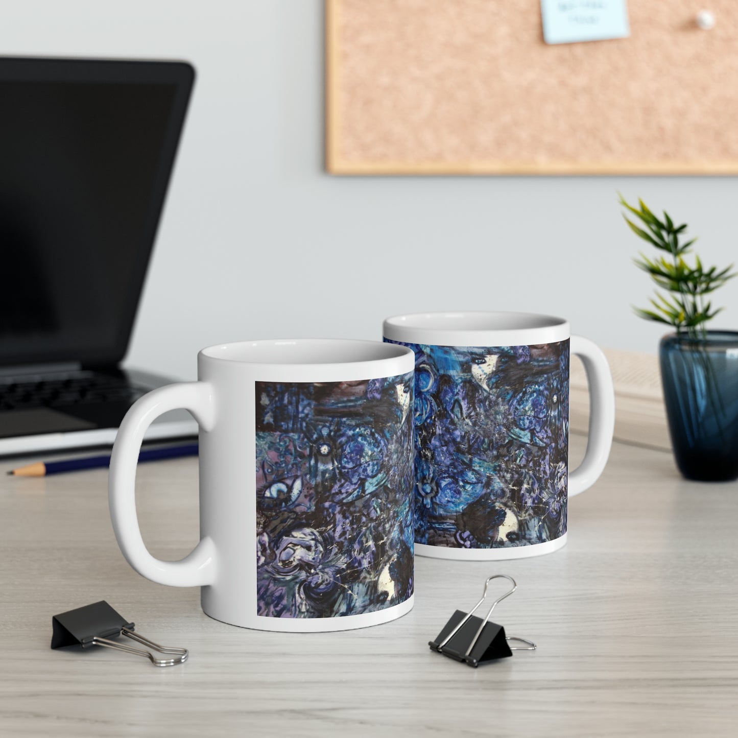 Blue Collage - Ceramic Mug 11oz