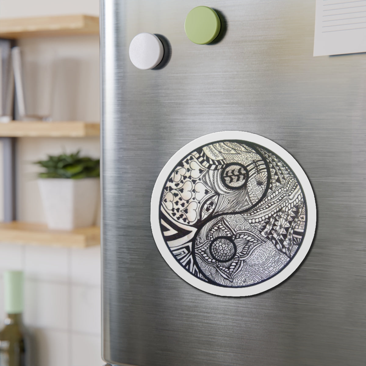 Zentangle YingYang - Die-Cut Magnets